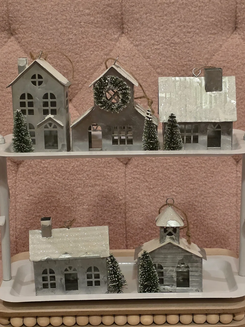 Mini Galvanized Christmas Houses' Ornaments